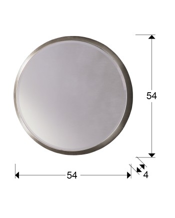 ARIES-ESPEJO REDONDO 54Ø PLATA